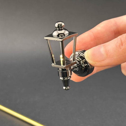 Miniature Touchless operation with Wand 1:12 Victorian classic Black Carriage lamp light Sconce outdoor LED Dollhouse No-touch No-Switch