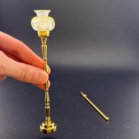 Miniature Touchless operation with Wand  1:12 table lamp LED for Dollhouse No-touch No-Switch Floor light with crown top