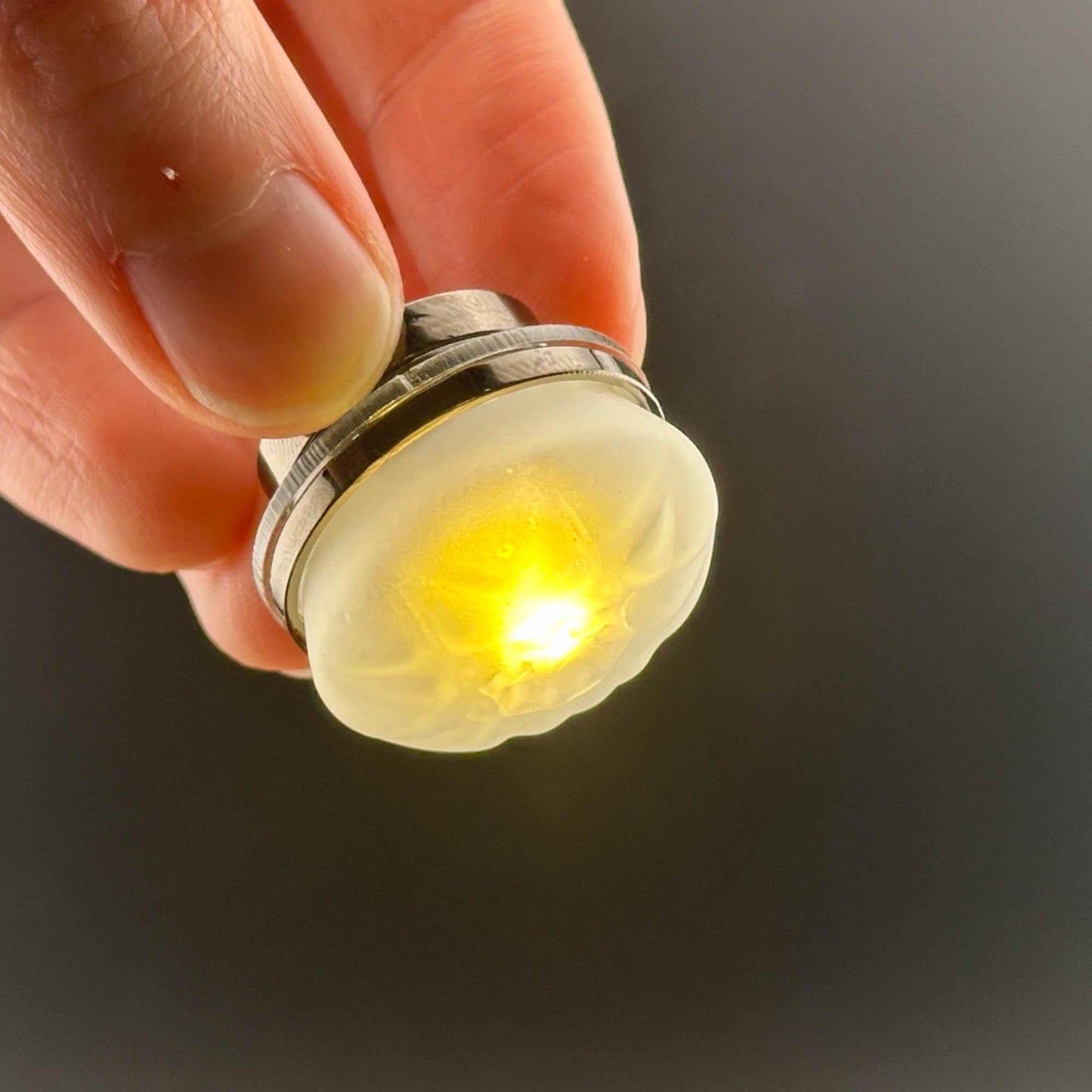 Miniature Black ceiling lamp Touchless operation with Wand frosted shade LED 1:12 scale for dollhouse No-touch No-Switch