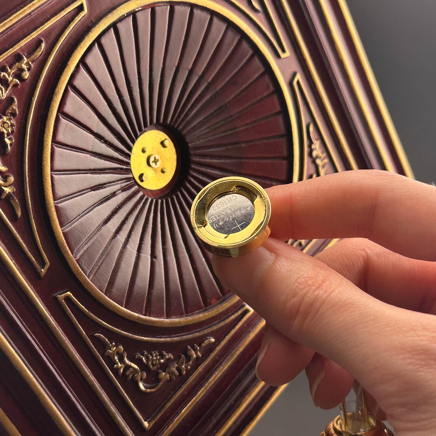 Miniature brass ceiling lamp Touchless operation with wand oil clear hade LED light 1:12 scale for dollhouse No-touch No-Switch