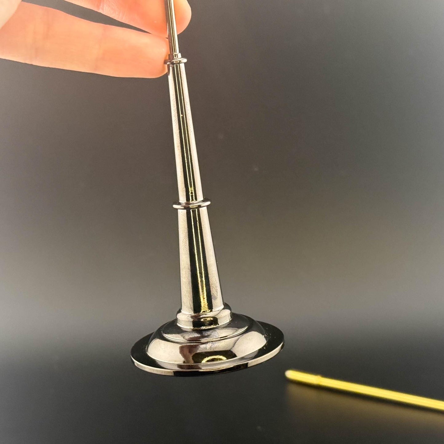 1:12 Scale Miniature Triple 3-Arm birdcage Lamp – 8” H, Gunmetal Black, Touchless Sensor with Wand, garden street light dollhouse