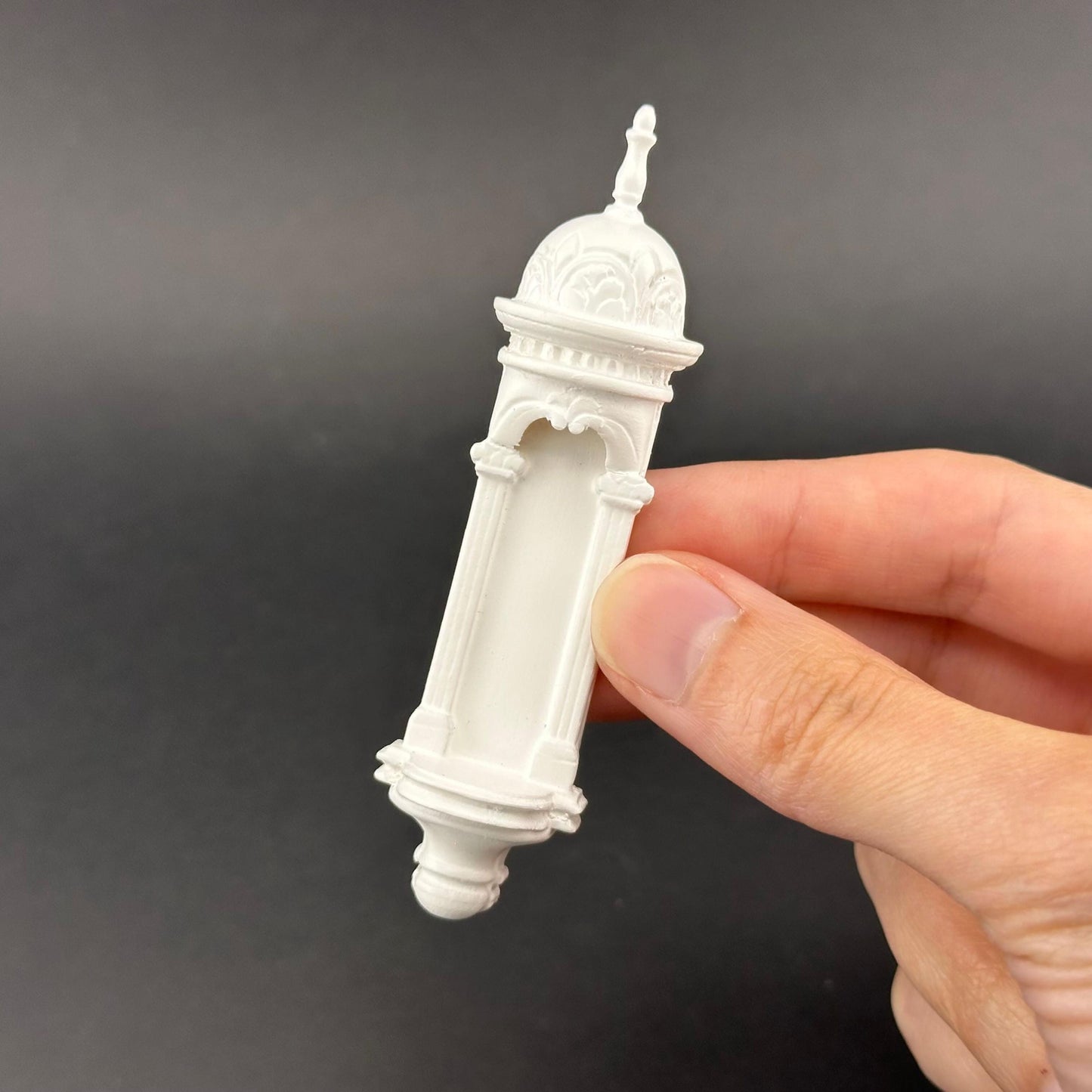 Small Victorian WHITE Carved Wall niche for dollhouse miniatures 1:12 scale wood handcrafted