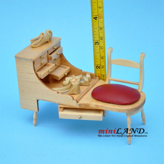 Établi de cordonnier de qualité pour maison de poupée miniature 1:12 V4012-PO en bois