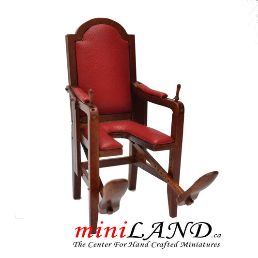 18th-century birthing chair dollhouse miniature 1:12 scale V4026 baby hospital doctor nurse *****limited addition *****