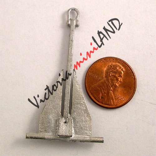 Ancre miniature en métal non finie K6A 2"L pour maison de poupée - À faire soi-même