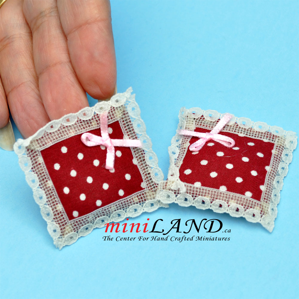 Pillows for dollhouse miniatures set of 2pcs 1:12 scale
