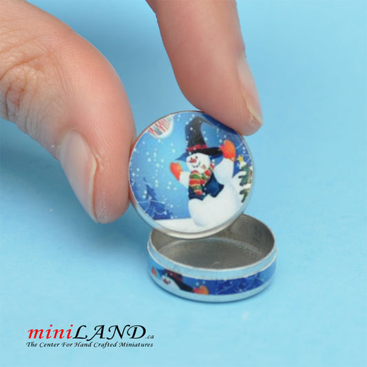 Mini sugar cookies tin can dollhouse miniature 1:12 scale Christmas