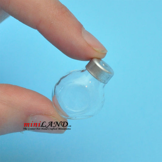 Glass jar with metal top for candies cookies 1:12 scale