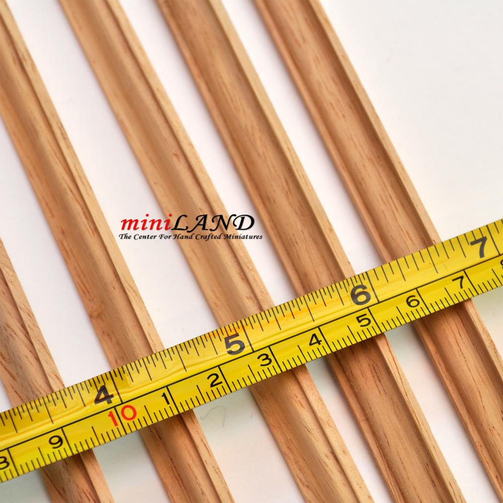 Crown Molding dollhouse miniature trim 5pc 50cm x 10x10mm Hardwood 1:12 scale