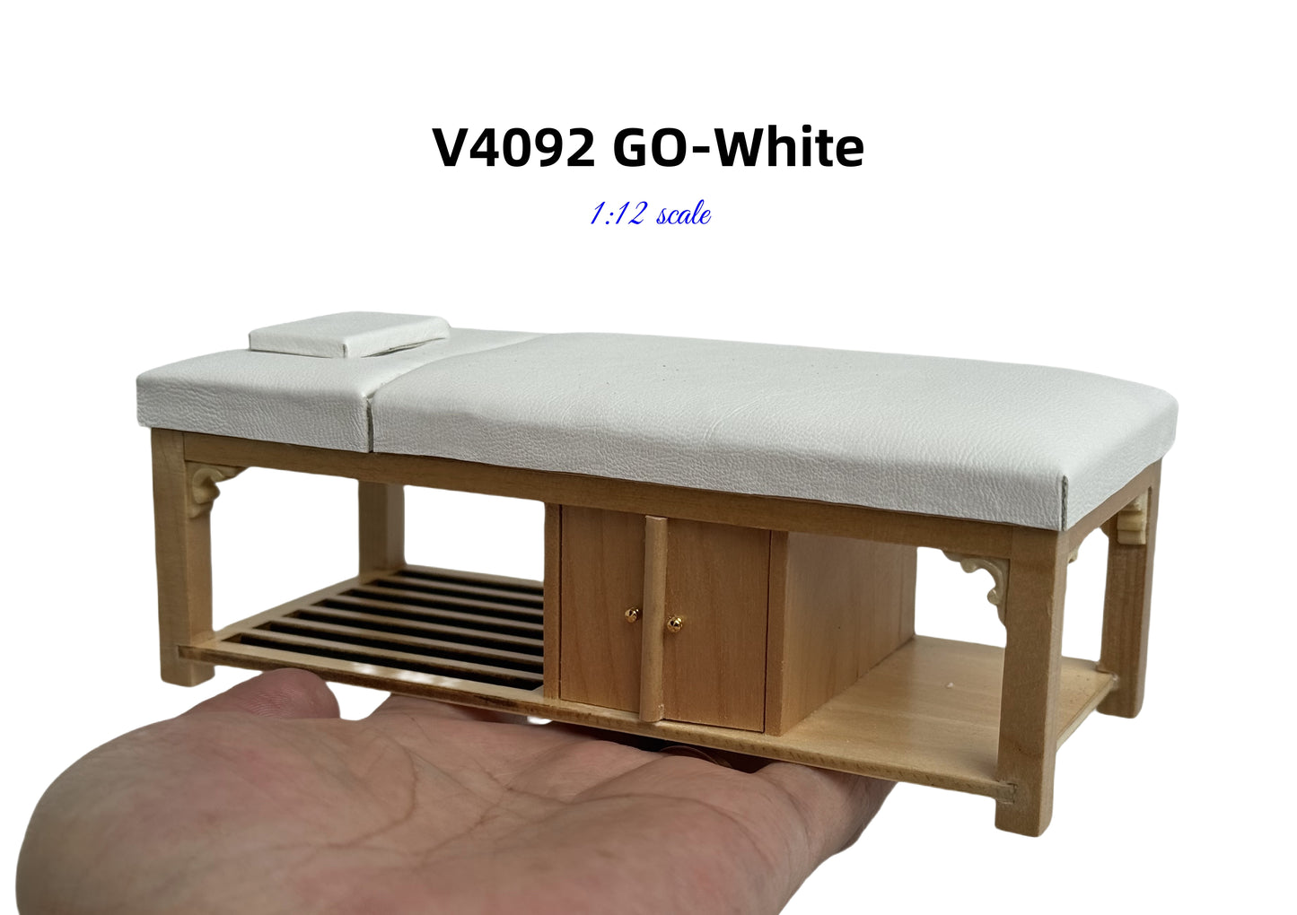Miniature 1:12 Scale Massage/ Treatment Bed for Dollhouses White