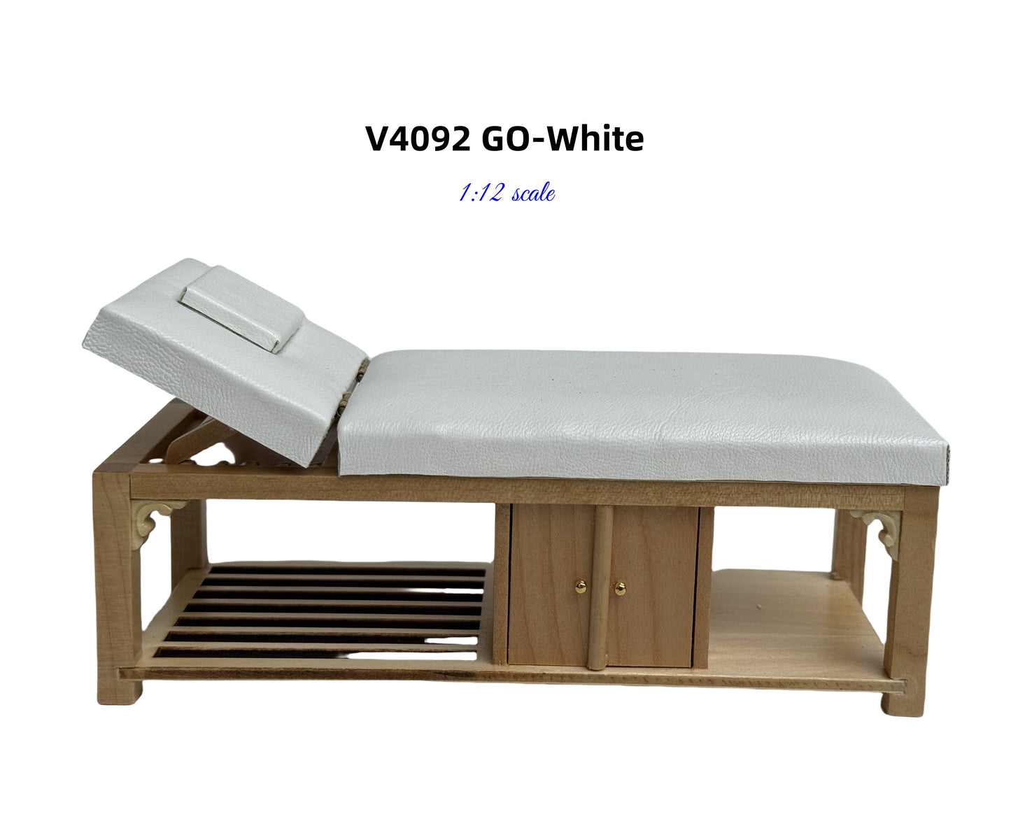 Miniature 1:12 Scale Massage/ Treatment Bed for Dollhouses White