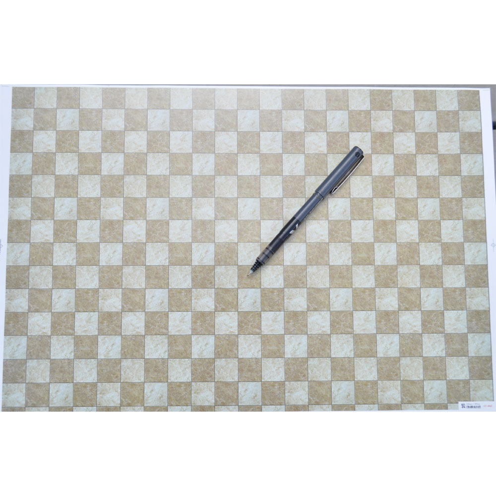 Floor wallpaper brown tiles print 16"x11" 1:12 scale