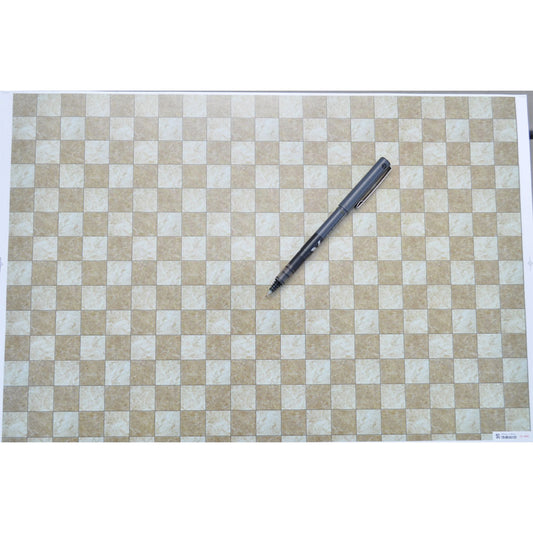 Papier peint de sol imprimé carreaux marron 40x28 cm échelle 1:12