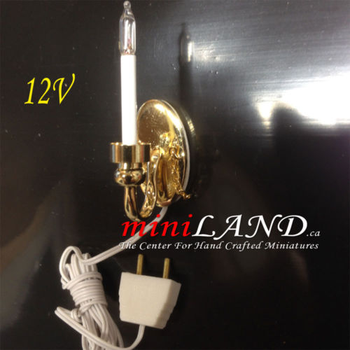 Clearance SALE Candle Wall Sconce lamp 12v dollhouse miniature1:12 light