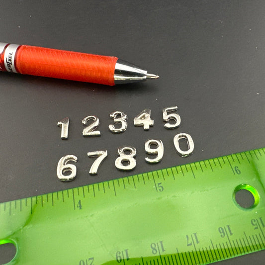 Dollhouse Miniature 0-9 metal numbers 1:12 scale 10mm Top Quality