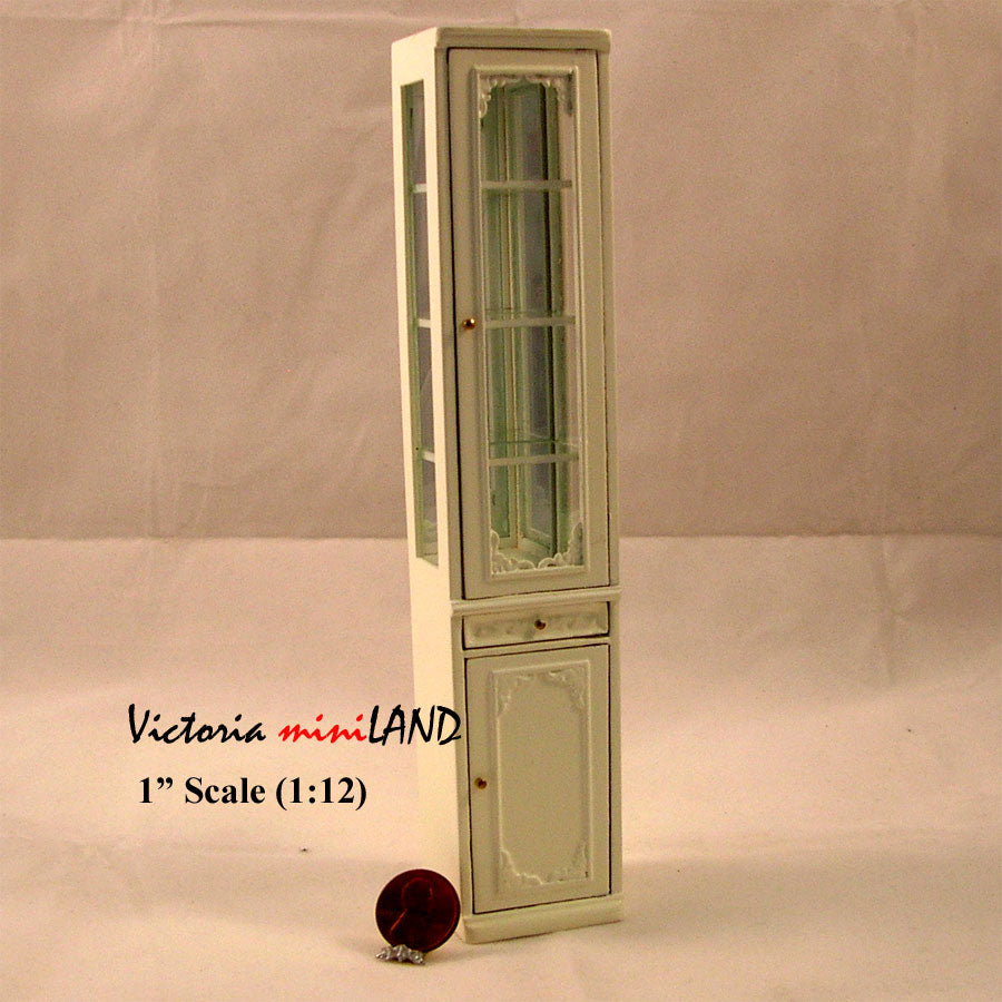 High End Narrow Cabinet for 1900 line dollhouse miniature 1:12 scale white