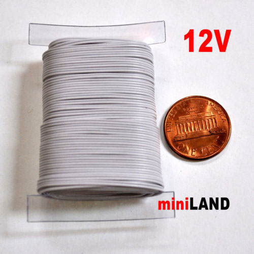 Fil électrique calibre 32 50' 2 brins pour lampe miniature de maison de poupée