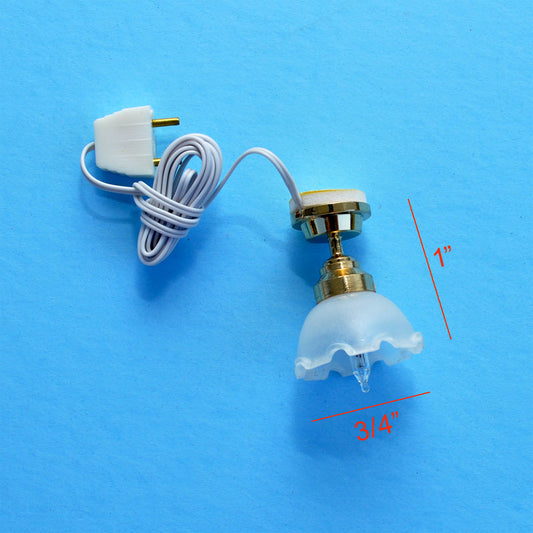 Lampe de plafond tulipe 12 V, vente de liquidation, miniature pour maison de poupée 1:12