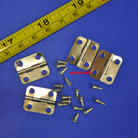 18mm (about 3/4") Hinges w/16 screws Set/4 Brass 1:12 Scale dollhouse miniature