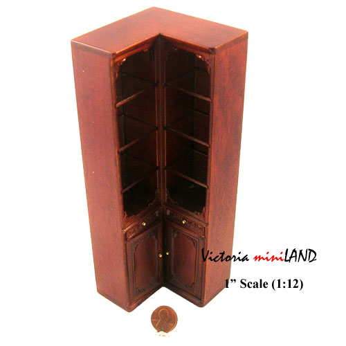 HighEnd Corner Shelving Unit for 1900 line dollhouse miniature 1:12 scale