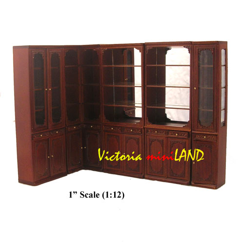 HighEnd Corner Shelving Unit for 1900 line dollhouse miniature 1:12 scale