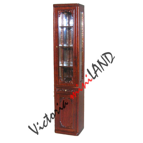 High End Narrow Cabinet for 1900 line dollhouse miniature 1:12 scale walnut