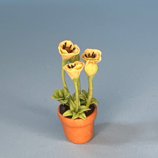 House potted  plant pot for dollhouse miniature 1:12 scale  Calla Lilies