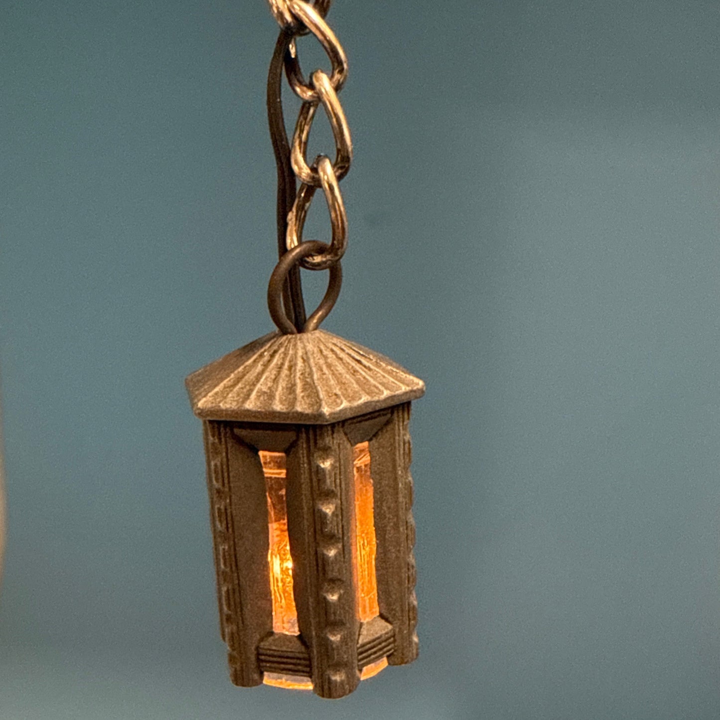 Lamp metal die-cast 12V light for dollhouse miniature 1:12 light rare Vintage Outdoor style