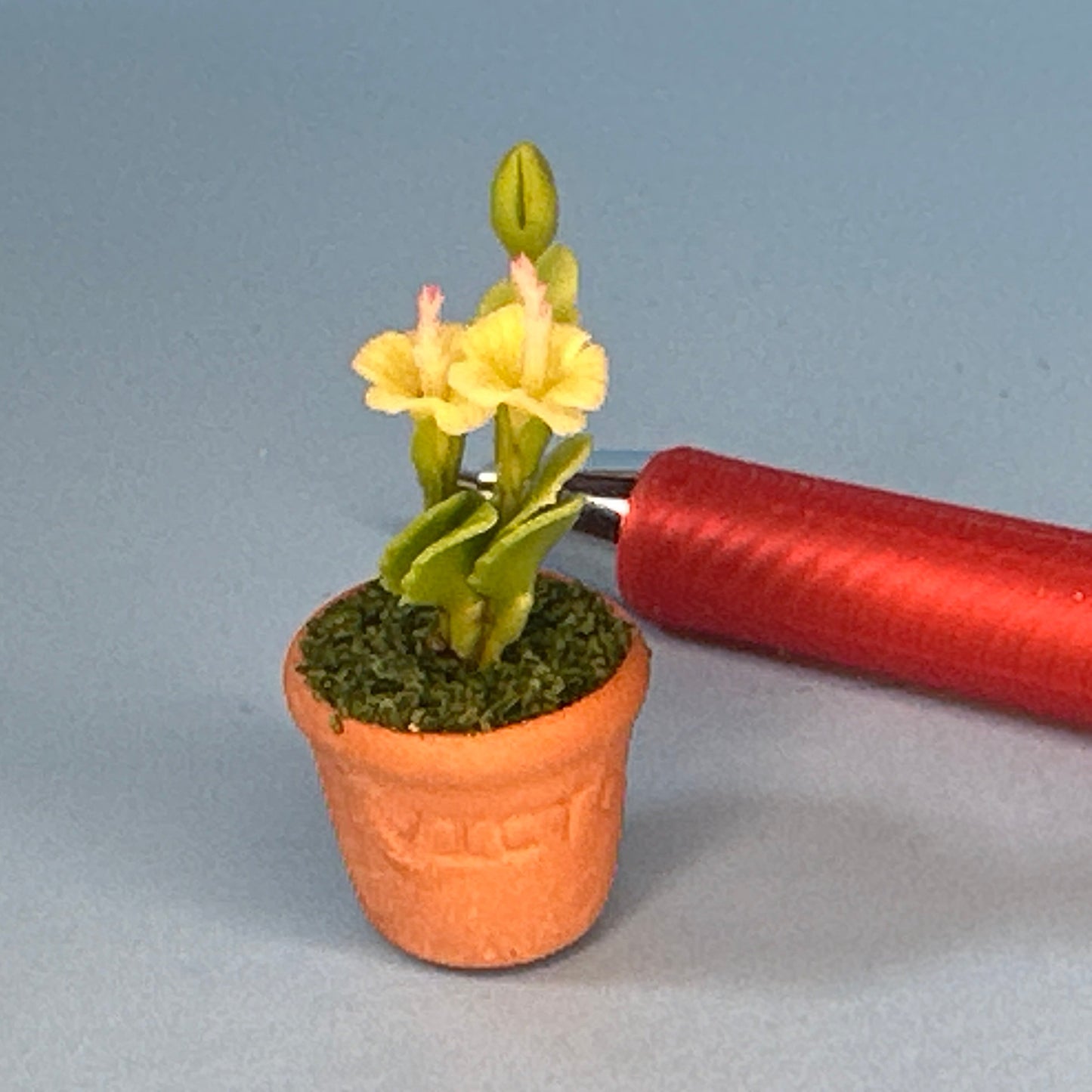 House potted  plant pot for dollhouse miniature 1:12 scale  Yellow Flowers