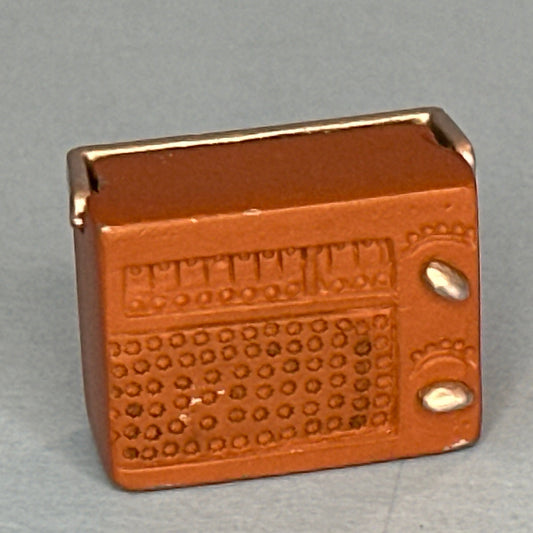 Miniature Dollhouse Radio with Silver Handle and Knobs – 1:12 Scale
