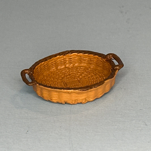 Miniature Brown Metal Basket for Dollhouses – 1:12 Scale
