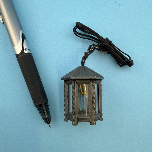 Lamp metal Hexagon lantern  die-cast 12V light for dollhouse miniature 1:12 light rare Vintage Outdoor style