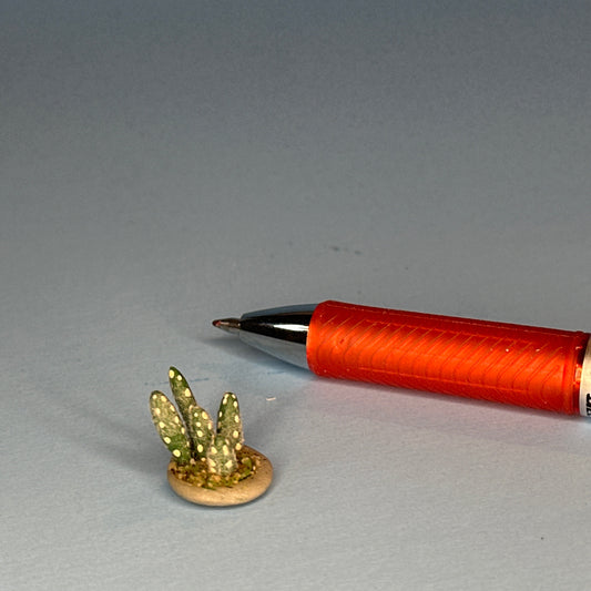 Miniature Handmade Cactus in a Shallow Pot – 1:12 Scale