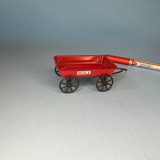 1:12 Scale Red Toy Wagon with Handle