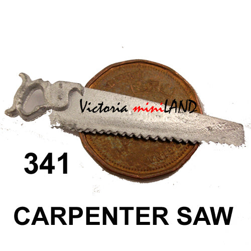 CARPENTER SAW  1-1/2"L unfinished DIY metal miniature for dollhouse - Do it yourself