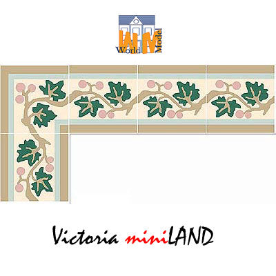 1:12 Scale Dollhouse Floor Boarder – Vine Motif Panel