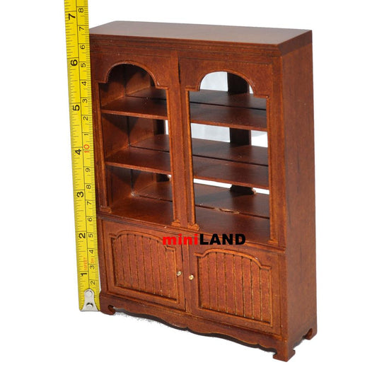 Étagère ouverte double, 1/12e, pour maison de poupée, magasin de miniatures, échelle 2,5 cm, bois WN