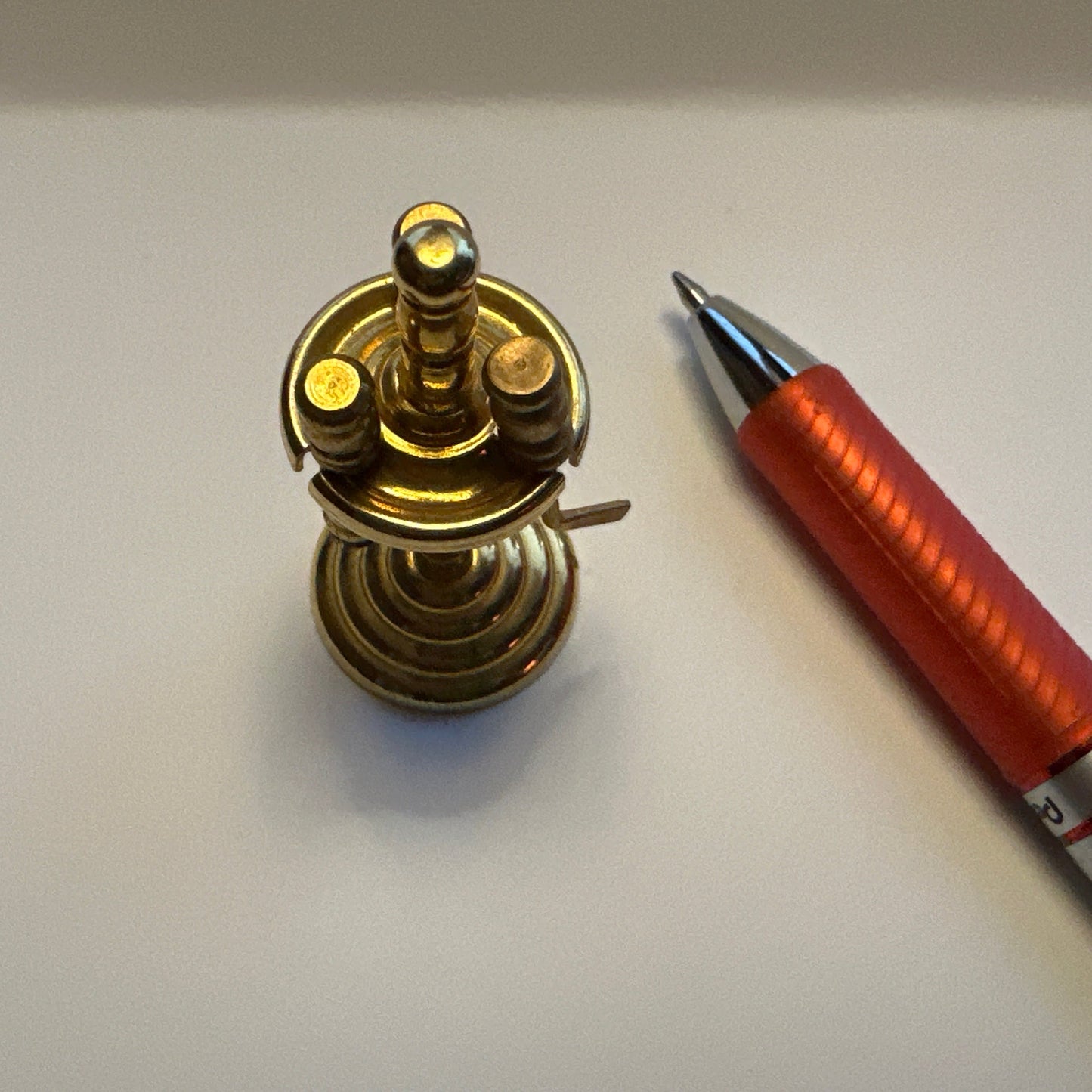 Dollhouse Miniature – Golden Fireplace Tool Set with Stand