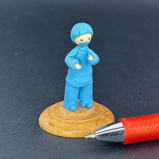Dollhouse Miniature – Medical Figure on Wooden Base