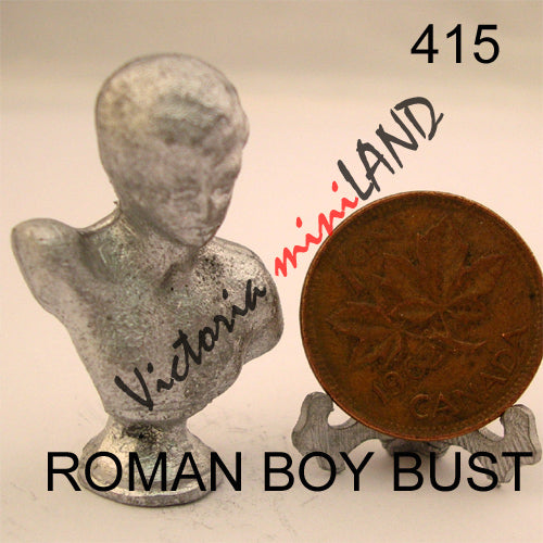 Buste de garçon romain 3,2 cm de hauteur, miniature en métal à faire soi-même pour maison de poupée