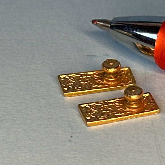 Golden Round Door Handles – Set of 2 – Dollhouse Miniatures 1:12 scale