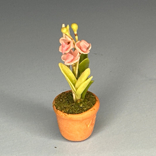 House potted  plant pot for dollhouse miniature 1:12 scale  Rose