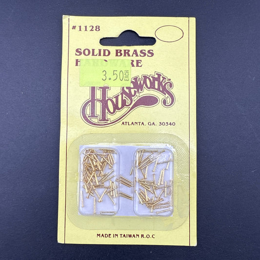 1:12 Scale Dollhouse Miniature Brass Pin Nails – 100pcs (0.25” Long)