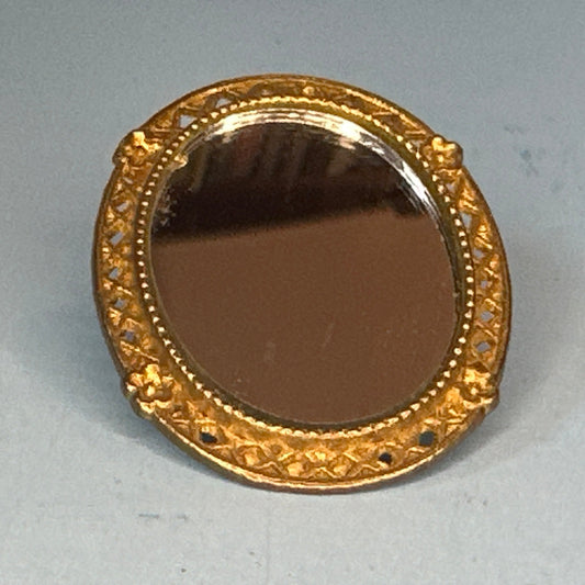 1:12 Scale Miniature Gold-Framed Mirror