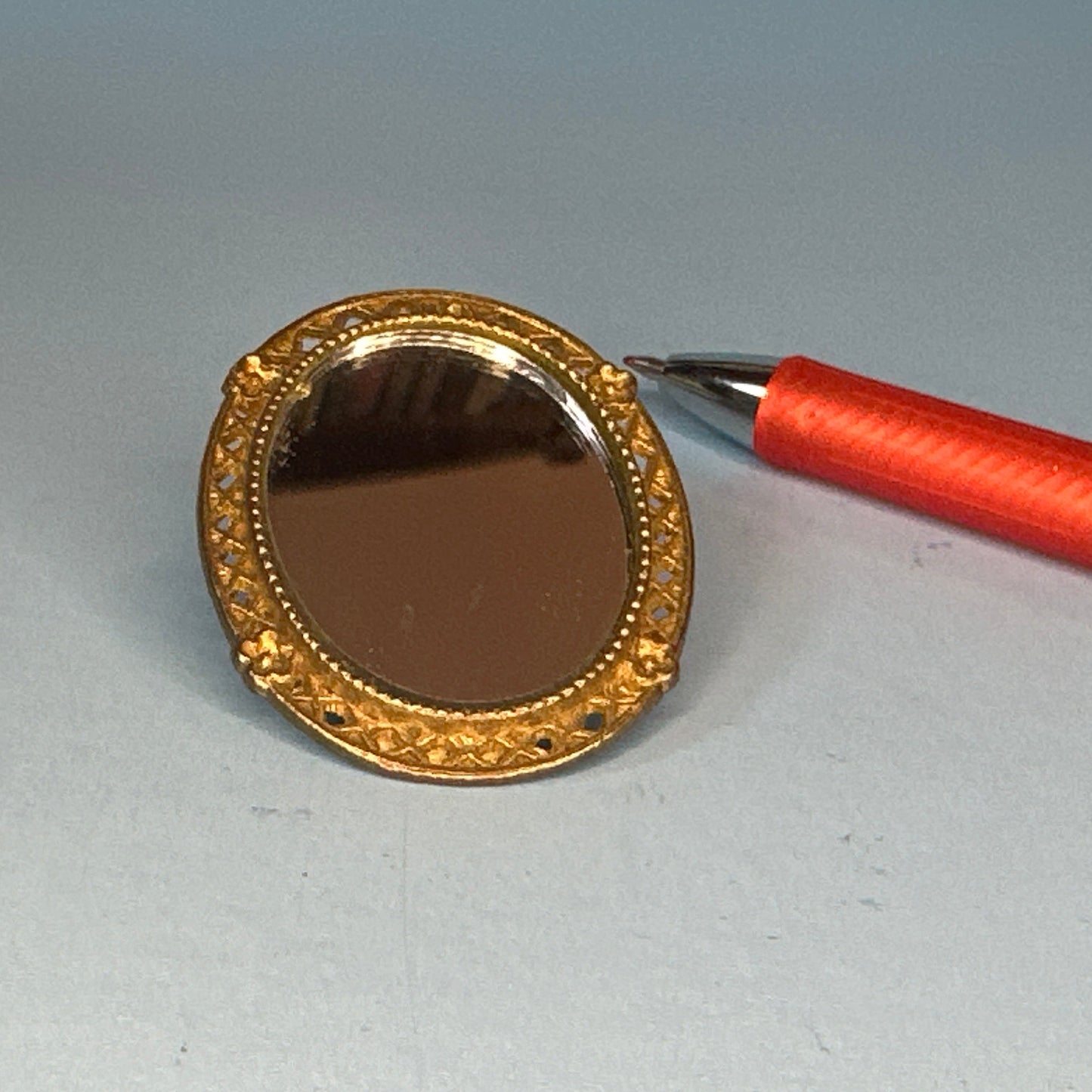 1:12 Scale Miniature Gold-Framed Mirror
