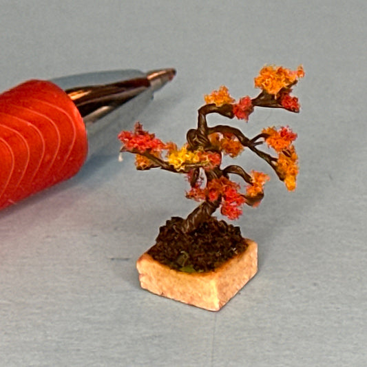 Handcrafted Colorful Bonsai Tree for Dollhouses – 1:12 Scale