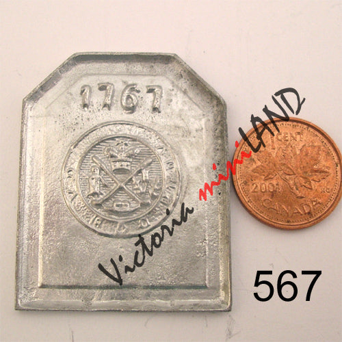 FIREPLACE FIREBK. 1767 1-3/4"H unfinished DIY metal miniature for dollhouse - Do it yourself