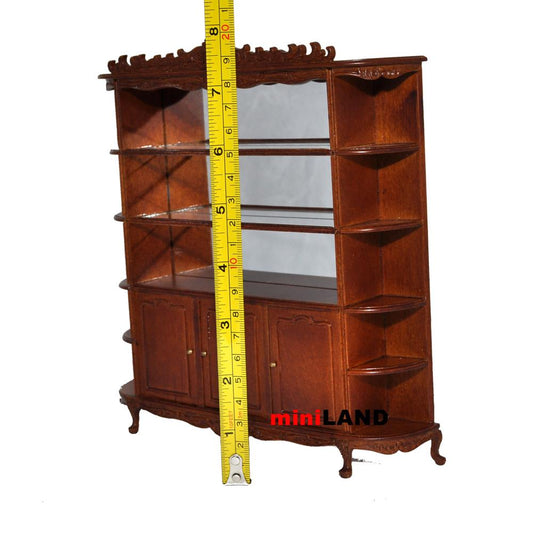 Quality Showcase Curio Cabinet 5825WN shelves dollhouse miniature 1:12 scale