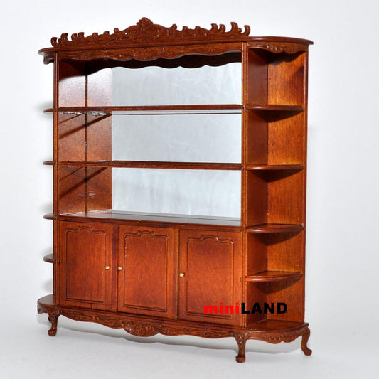 Quality Showcase Curio Cabinet 5825WN shelves dollhouse miniature 1:12 scale