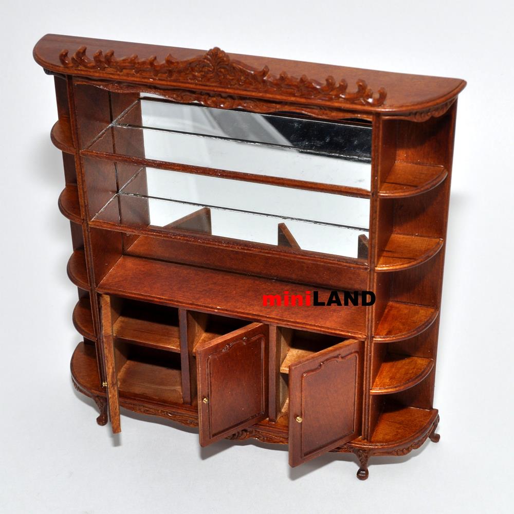 Quality Showcase Curio Cabinet 5825WN shelves dollhouse miniature 1:12 scale